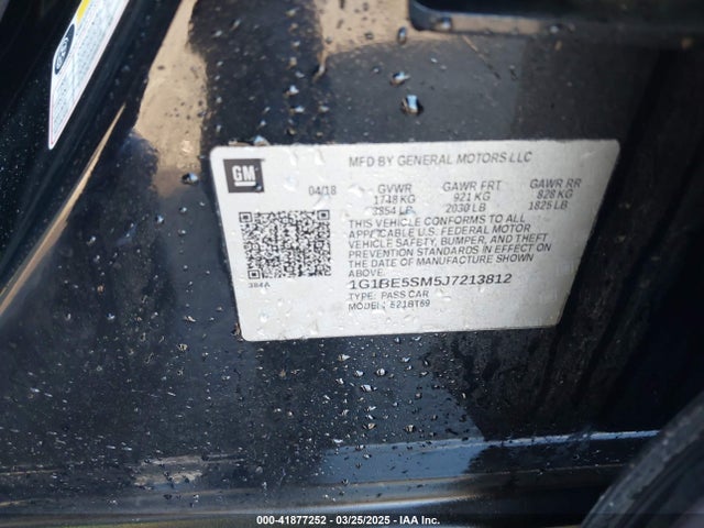 1G1BE5SM5J7213812 Chevrolet le2 -di: direct injection, vvt: variable valve timing, gen, alum