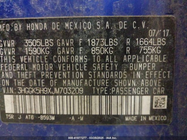 3HGGK5H9XJM703209 Honda Fit Ex-l