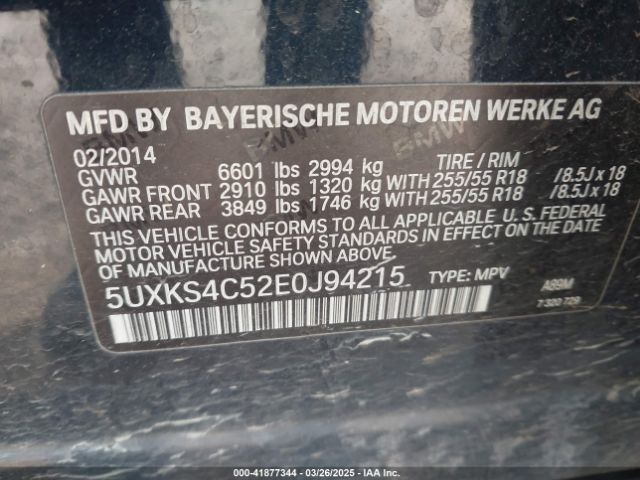 2014 BMW X5 5UXKS4C52E0J94215 Photo 8