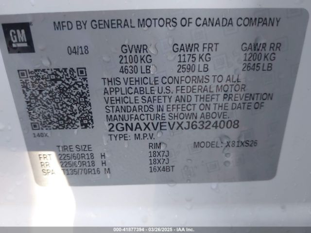 2GNAXVEVXJ6324008 Chevrolet Equinox Premier