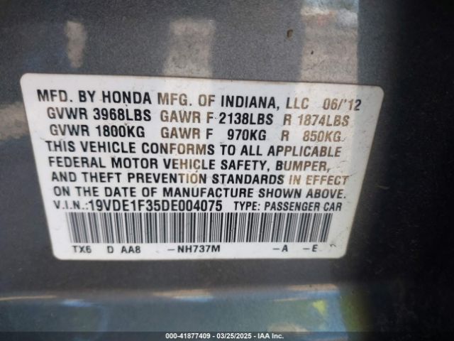 2013 ACURA ILX 19VDE1F35DE004075 Photo 8