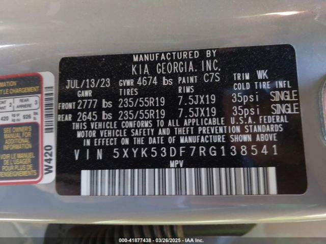 5XYK53DF7RG138541 KIA Sportage Sx-prestige