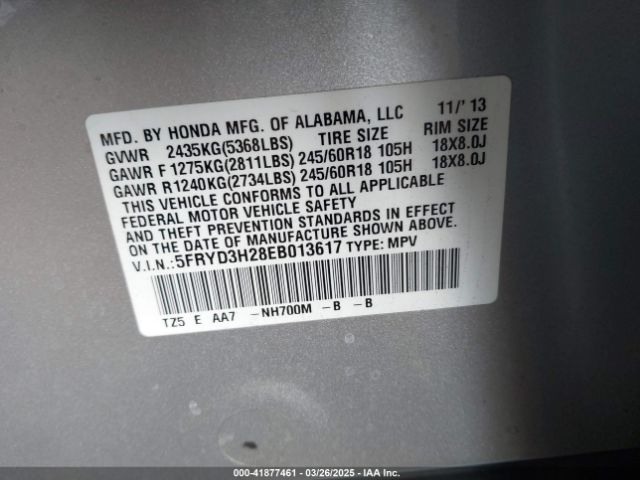 5FRYD3H28EB013617 Acura MDX