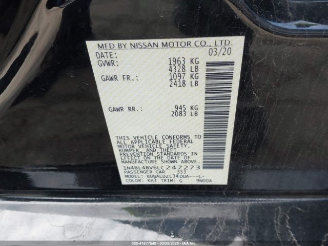 1N4BL4BV6LC247273 Nissan Altima S Fwd