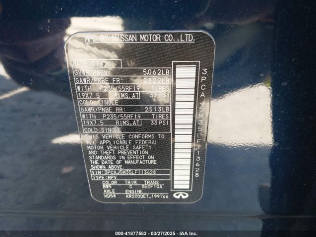 2020 INFINITI QX50 3PCAJ5M35LF113628 Photo 8