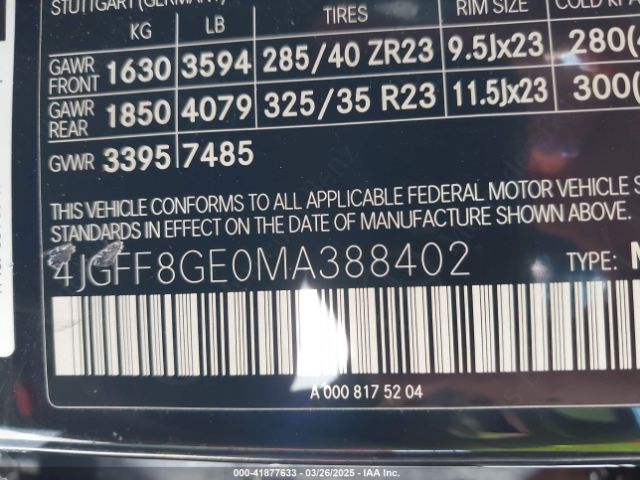 2021 MERCEDES-BENZ GLS 580 4JGFF8GE0MA388402 Photo 8
