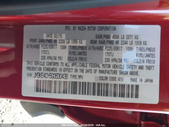 JM3KE4CY5G0630438 Mazda Cx-5 Touring