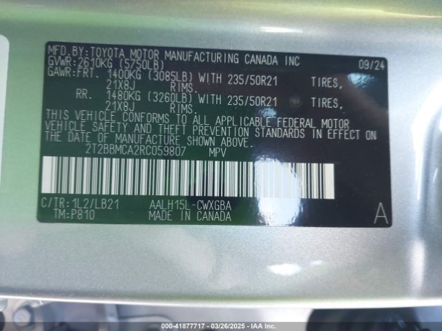 2T2BBMCA2RC059807 Lexus Rx 350h Premium Plus
