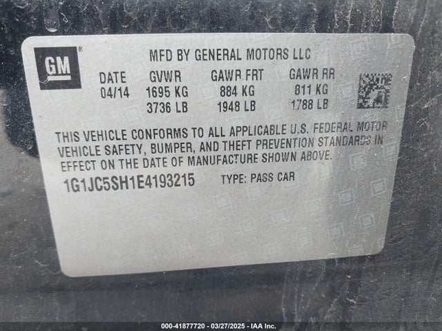1G1JC5SH1E4193215 Chevrolet Sonic Lt Auto