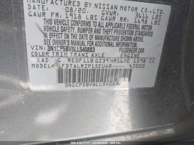 3N1CP5BV8LL540883 Nissan Kicks S Xtronic Cvt