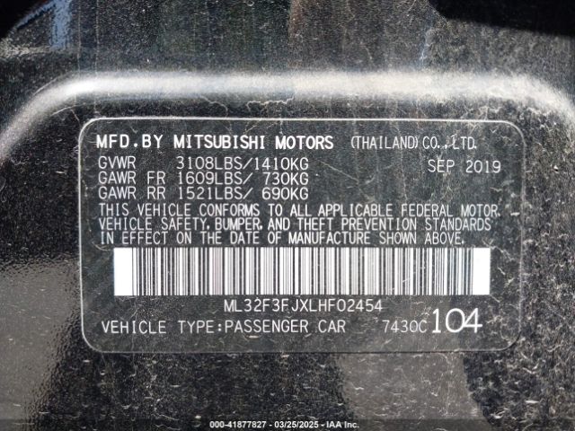 ML32F3FJXLHF02454 Mitsubishi Mirage G4 Es