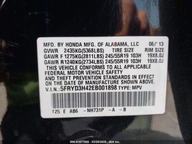 5FRYD3H42EB001898 Acura Mdx Technology Package