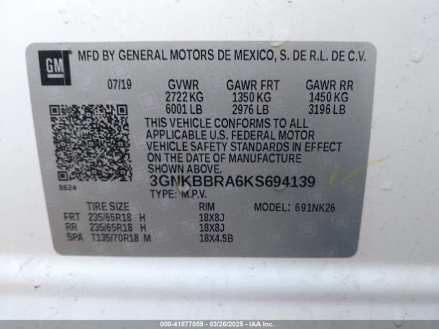 3GNKBBRA6KS694139 Chevrolet Blazer