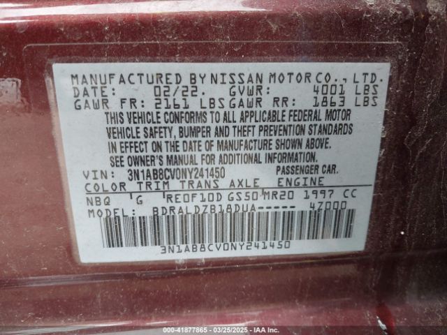 3N1AB8CV0NY241450 Nissan Sentra Sv Xtronic Cvt