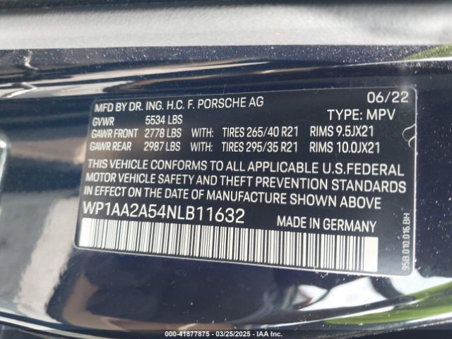 WP1AA2A54NLB11632 Porsche Macan