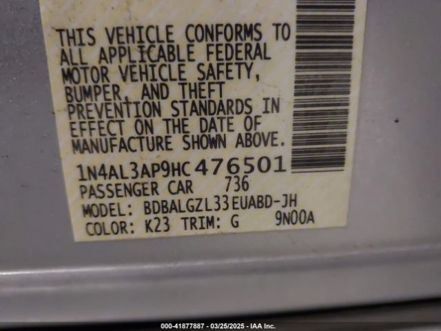 1N4AL3AP9HC476501 Nissan Altima 2.5 S