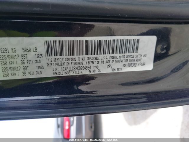 1C4PJLCBXKD284954 Jeep Cherokee Latitude Fwd