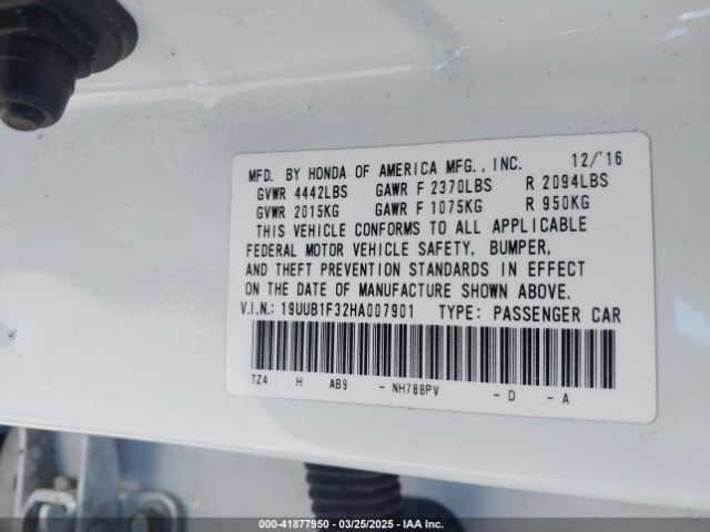 19UUB1F32HA007901 Acura TLX