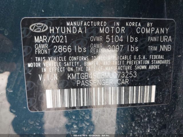 KMTGB4SC8MU073253 Genesis G80 2.5t Rwd