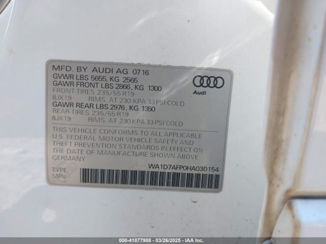 2017 AUDI Q5 WA1D7AFP0HA030154 Photo 8