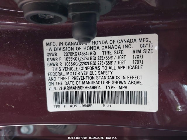 2HKRM4H50FH649604 Honda CR-V EX