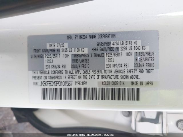 JM3KFBCM9P0101587 Mazda Cx-5 2.5 S Preferred