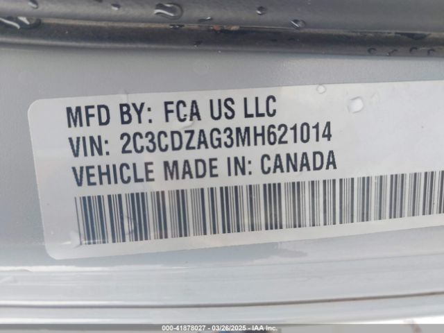 2C3CDZAG3MH621014 Dodge Challenger Sxt