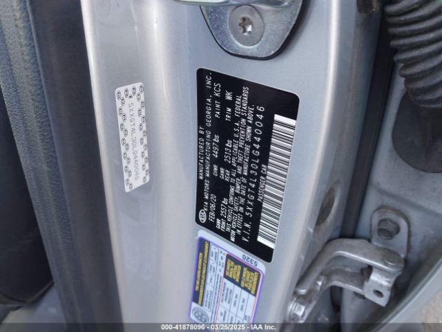 5XXGT4L30LG440046 KIA Optima Se
