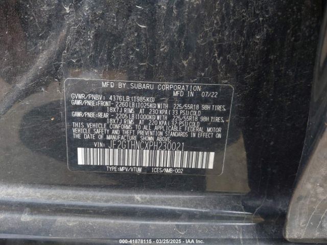 JF2GTHNCXPH230021 Subaru Crosstrek Limited