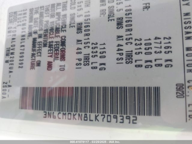 3N6CM0KN8LK709392 Nissan Nv200  Cargo S Xtronic Cvt