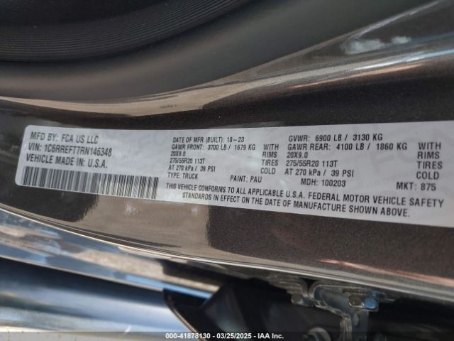 1C6RREFT7RN146348 RAM 1500 Big Horn  4x2 5'7 Box