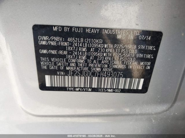 JF2SJGDC7FH493075 Subaru Forester 2.0xt Premium