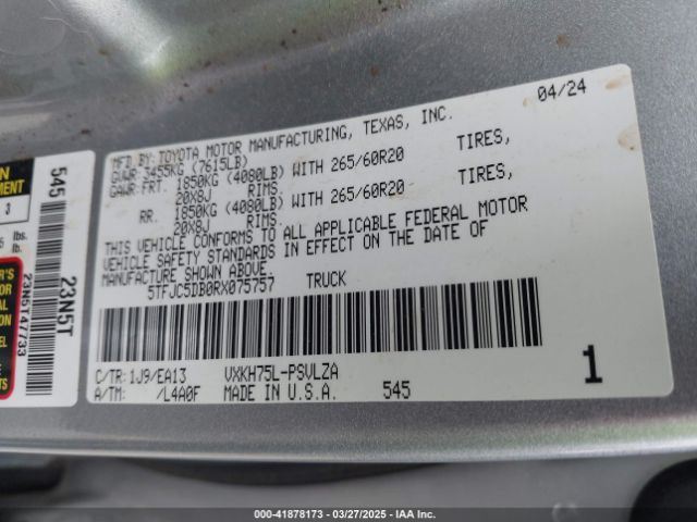 5TFJC5DB0RX075757 Toyota Tundra Hybrid Limited 4wd