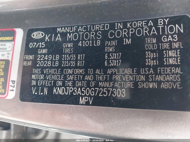 KNDJP3A50G7257303 KIA SOUL +