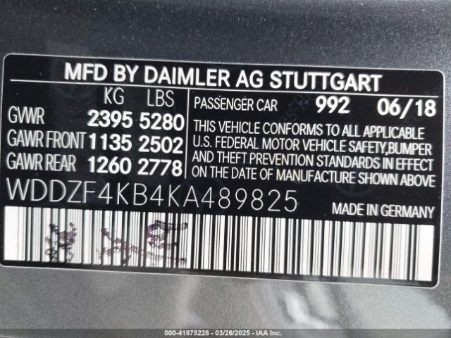 WDDZF4KB4KA489825 Mercedes-Benz E 300 4matic