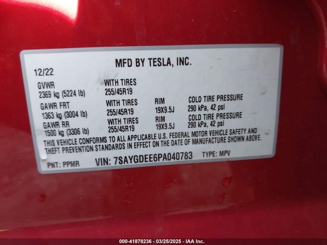 2023 TESLA MODEL Y 7SAYGDEE6PA040783 Photo 8