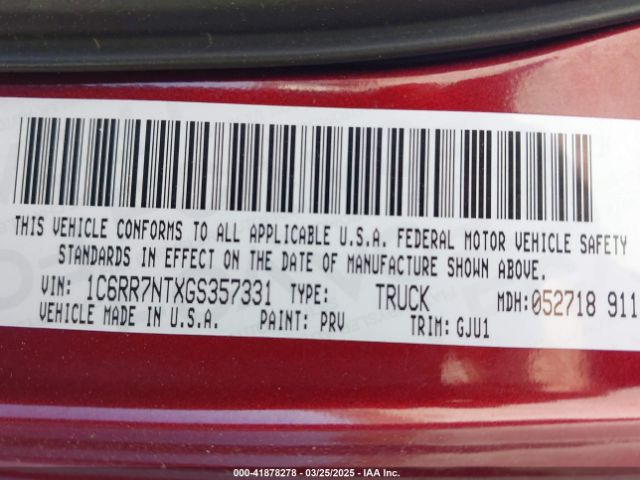 1C6RR7NTXGS357331 RAM 1500 Laramie