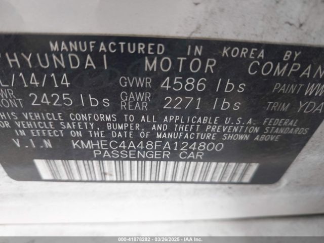KMHEC4A48FA124800 Hyundai SONATA HYBRID