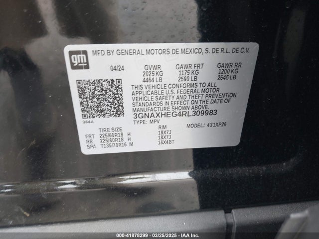 3GNAXHEG4RL309983 Chevrolet Equinox Fwd Ls