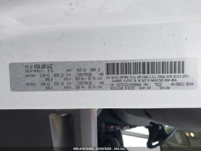 3C6TRVDG1HE509404 RAM Promaster 2500 High Roof 159 Wb