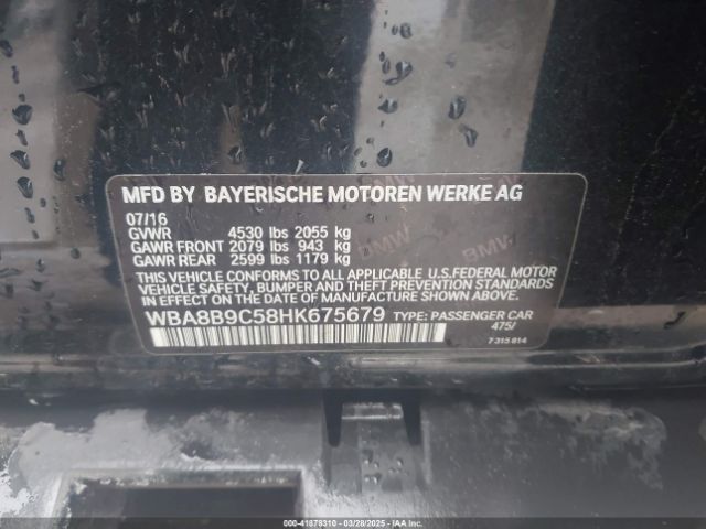 WBA8B9C58HK675679 BMW 330I