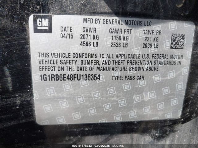 2015 CHEVROLET VOLT 1G1RB6E48FU136354 Photo 8