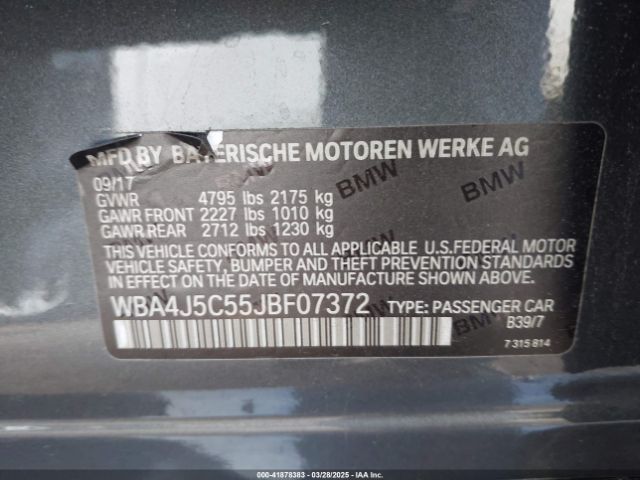 WBA4J5C55JBF07372 BMW 440i Gran Coupe