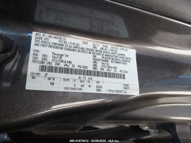 1FADP3K20FL328559 Ford FOCUS SE