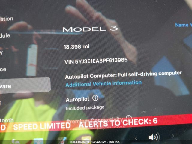 5YJ3E1EA8PF613985 Tesla Model 3 Rear-wheel Drive