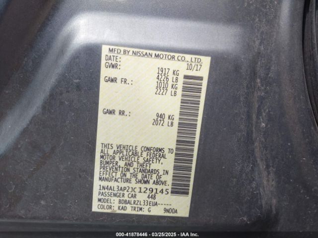1N4AL3AP2JC129145 Nissan Altima 2.5 Sl