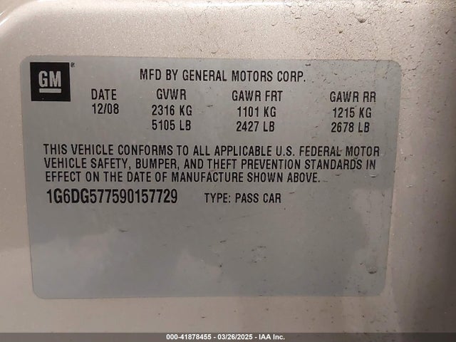 2009 CADILLAC CTS 1G6DG577590157729 Photo 8