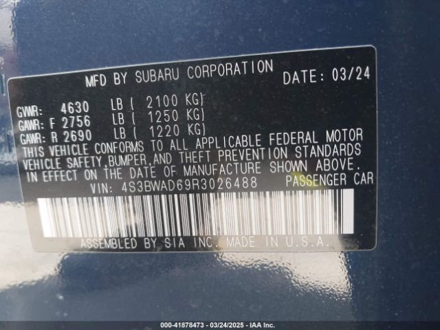 4S3BWAD69R3026488 Subaru Legacy Premium
