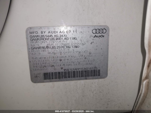 2012 AUDI Q5 WA1LFAFP1CA016125 Photo 8