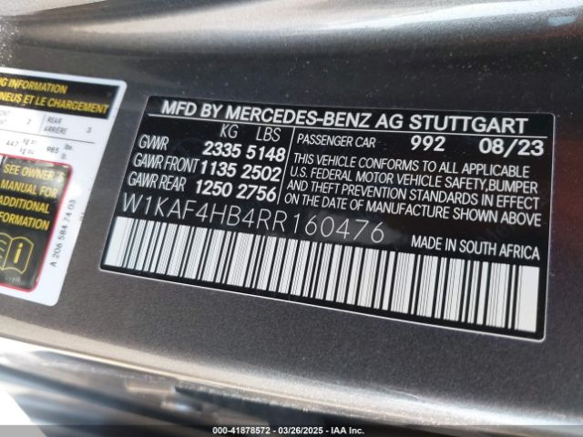 W1KAF4HB4RR160476 Mercedes-Benz C 300